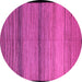 Round Machine Washable Abstract Pink Modern Rug, wshabs5266pnk