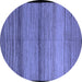 Round Abstract Blue Modern Rug, abs5266blu