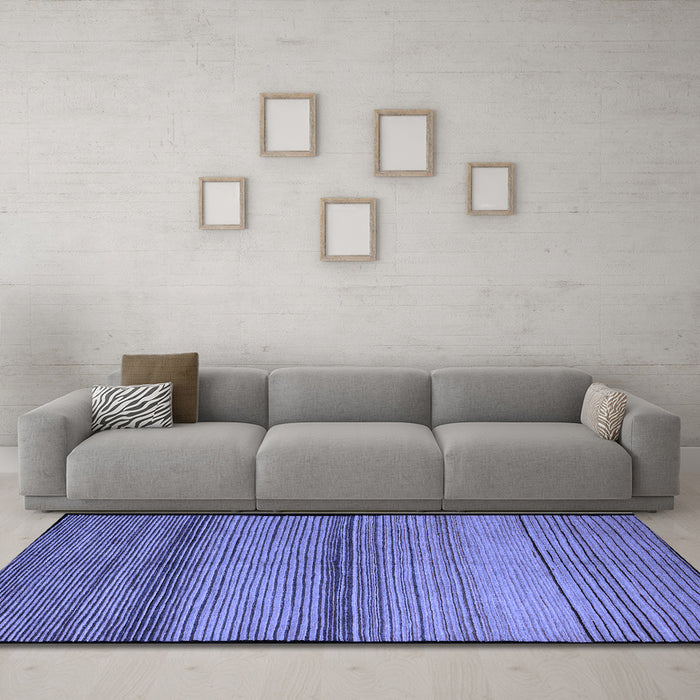 Machine Washable Abstract Blue Modern Rug in a Living Room, wshabs5266blu