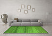 Machine Washable Abstract Green Modern Area Rugs in a Living Room,, wshabs5266grn