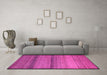 Machine Washable Abstract Pink Modern Rug in a Living Room, wshabs5266pnk