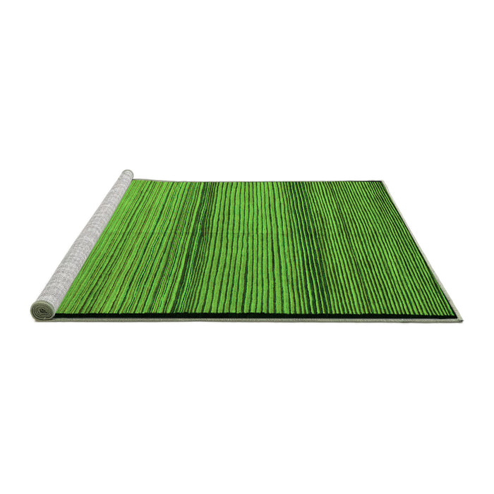 Sideview of Machine Washable Abstract Green Modern Area Rugs, wshabs5266grn