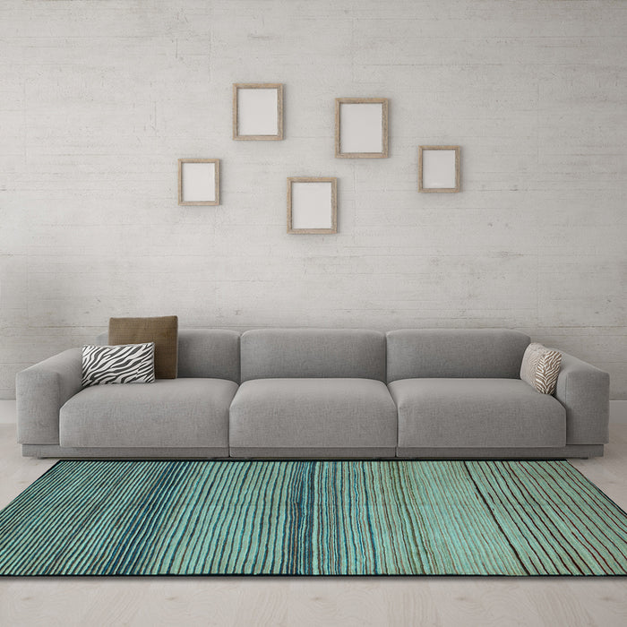 Machine Washable Abstract Light Blue Modern Rug in a Living Room, wshabs5266lblu