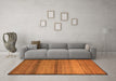 Machine Washable Abstract Orange Modern Area Rugs in a Living Room, wshabs5266org