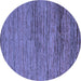 Round Abstract Blue Modern Rug, abs5267blu