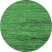 Round Abstract Emerald Green Modern Rug, abs5267emgrn