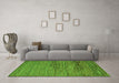 Machine Washable Abstract Green Modern Area Rugs in a Living Room,, wshabs5267grn