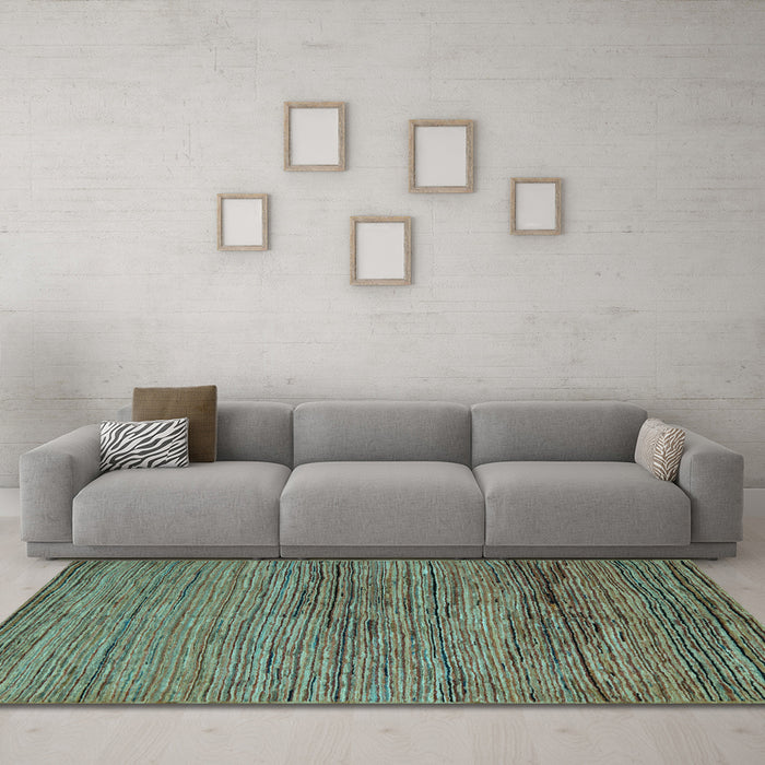 Machine Washable Abstract Light Blue Modern Rug in a Living Room, wshabs5267lblu