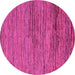 Round Machine Washable Abstract Pink Modern Rug, wshabs5267pnk