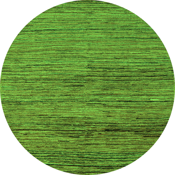 Round Abstract Green Modern Rug, abs5267grn