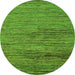 Round Abstract Green Modern Rug, abs5267grn