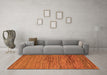 Machine Washable Abstract Orange Modern Area Rugs in a Living Room, wshabs5267org