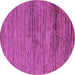Round Machine Washable Abstract Purple Modern Area Rugs, wshabs5267pur