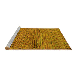 Sideview of Machine Washable Abstract Yellow Modern Rug, wshabs5267yw