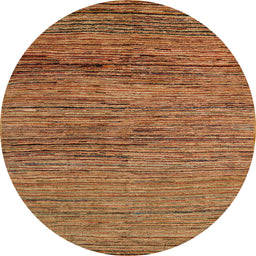 Round Machine Washable Abstract Orange Rug, wshabs5267