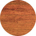 Round Abstract Orange Modern Rug, abs5267org