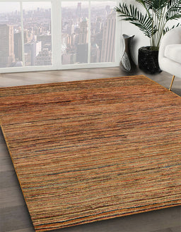 Machine Washable Abstract Orange Rug in a Family Room, wshabs5267