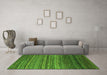 Machine Washable Abstract Green Modern Area Rugs in a Living Room,, wshabs5268grn