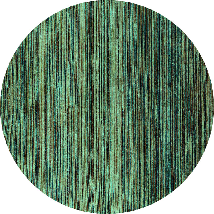 Round Abstract Turquoise Modern Rug, abs5268turq