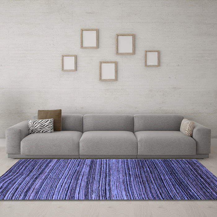 Machine Washable Abstract Blue Modern Rug in a Living Room, wshabs5268blu