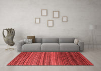 Machine Washable Abstract Red Modern Rug, wshabs5268red