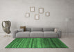 Machine Washable Abstract Emerald Green Modern Area Rugs in a Living Room,, wshabs5268emgrn