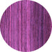 Round Machine Washable Abstract Purple Modern Area Rugs, wshabs5268pur