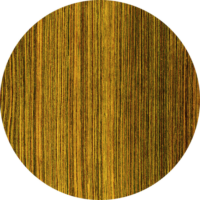 Round Machine Washable Abstract Yellow Modern Rug, wshabs5268yw