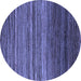 Round Abstract Blue Modern Rug, abs5268blu