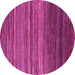 Round Machine Washable Abstract Pink Modern Rug, wshabs5268pnk