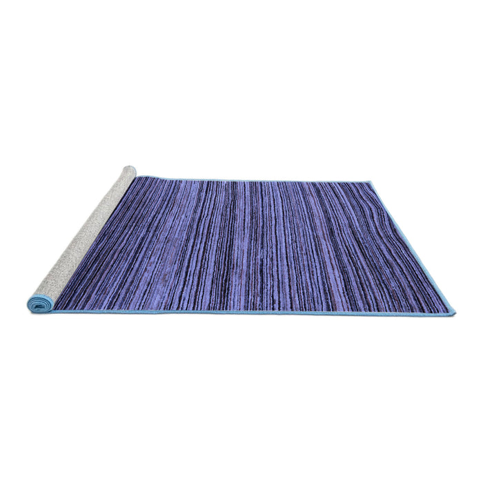 Sideview of Machine Washable Abstract Blue Modern Rug, wshabs5268blu