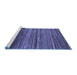 Sideview of Machine Washable Abstract Blue Modern Rug, wshabs5268blu