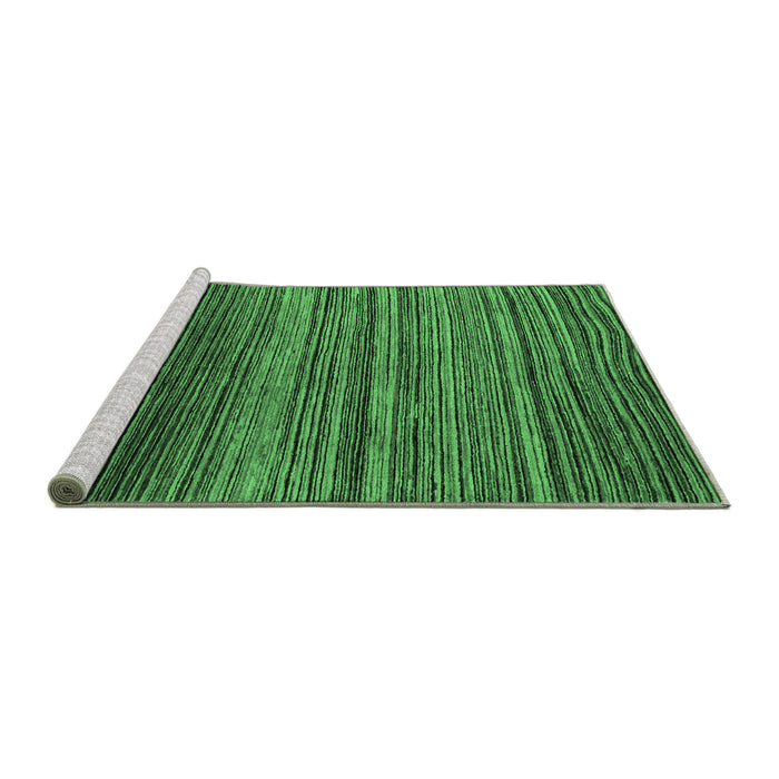 Sideview of Machine Washable Abstract Emerald Green Modern Area Rugs, wshabs5268emgrn