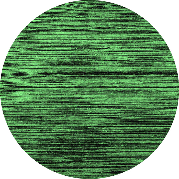 Round Abstract Emerald Green Modern Rug, abs5268emgrn