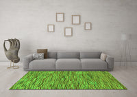 Machine Washable Abstract Green Modern Rug, wshabs5269grn