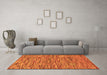 Machine Washable Abstract Orange Modern Area Rugs in a Living Room, wshabs5269org