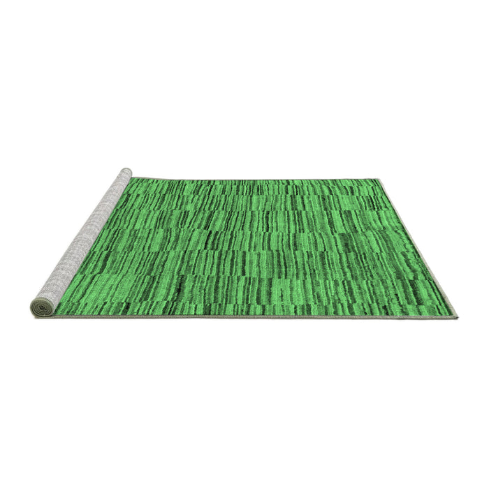 Sideview of Machine Washable Abstract Emerald Green Modern Area Rugs, wshabs5269emgrn