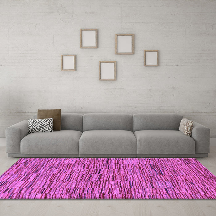 Machine Washable Abstract Purple Modern Area Rugs in a Living Room, wshabs5269pur