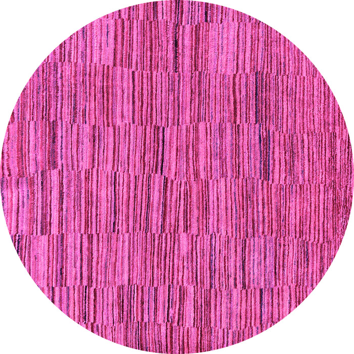 Round Machine Washable Abstract Pink Modern Rug, wshabs5269pnk