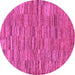 Round Machine Washable Abstract Pink Modern Rug, wshabs5269pnk