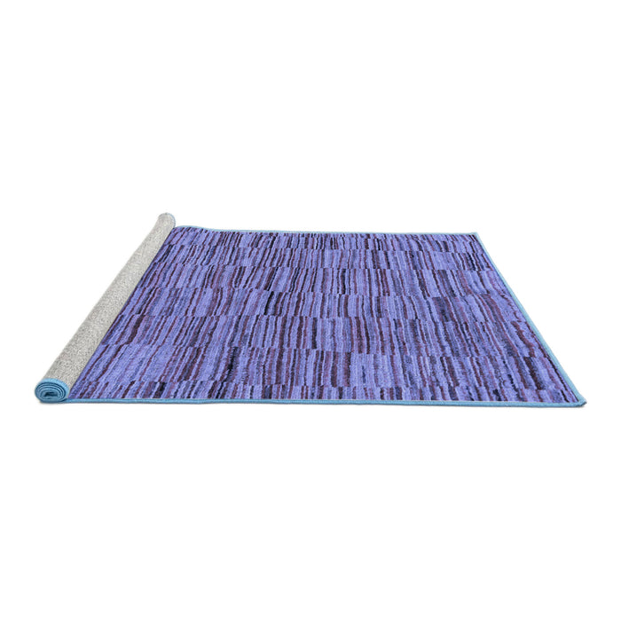 Sideview of Machine Washable Abstract Blue Modern Rug, wshabs5269blu