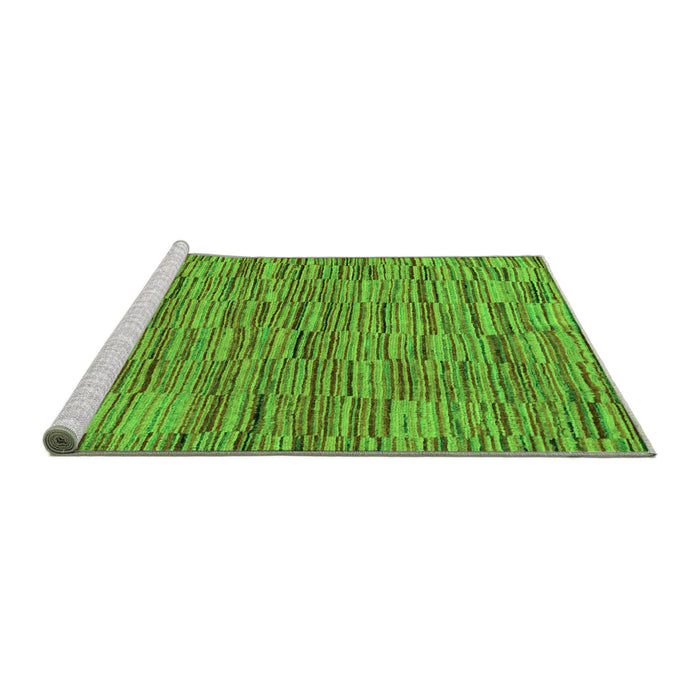 Sideview of Machine Washable Abstract Green Modern Area Rugs, wshabs5269grn