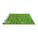 Sideview of Machine Washable Abstract Green Modern Area Rugs, wshabs5269grn