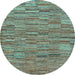 Round Abstract Light Blue Modern Rug, abs5269lblu