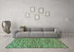 Machine Washable Abstract Turquoise Modern Area Rugs in a Living Room,, wshabs5269turq