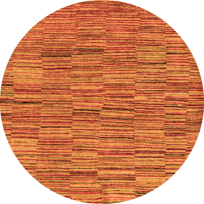 Round Abstract Orange Modern Rug, abs5269org
