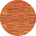 Round Abstract Orange Modern Rug, abs5269org