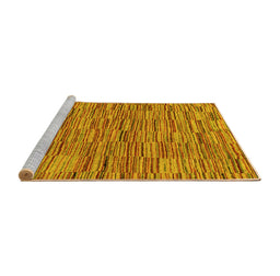 Sideview of Machine Washable Abstract Yellow Modern Rug, wshabs5269yw