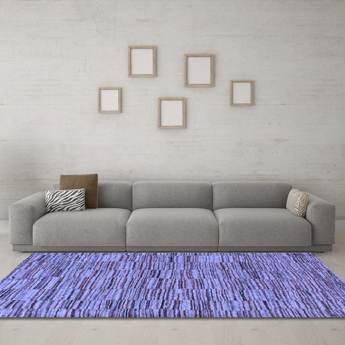 Machine Washable Abstract Blue Modern Rug in a Living Room, wshabs5269blu