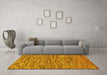 Machine Washable Abstract Yellow Modern Rug in a Living Room, wshabs5269yw